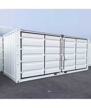 Weißer 20-Fuß-Container mit offenem Seitenzugang