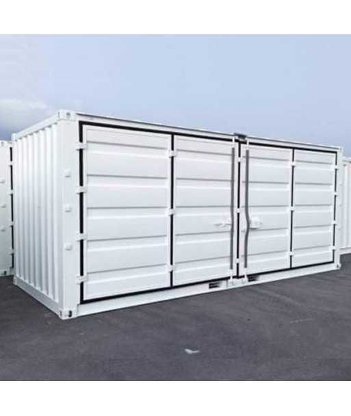 Weißer 20-Fuß-Container mit offenem Seitenzugang